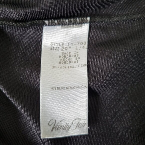 Vanity Fair Half Slip Size 20 L/42 Black Lace Trim Nylon Sexy Lingerie Back Slit - Picture 4 of 4